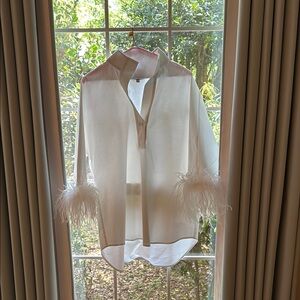 Tuckernuck, White feather willow blouse